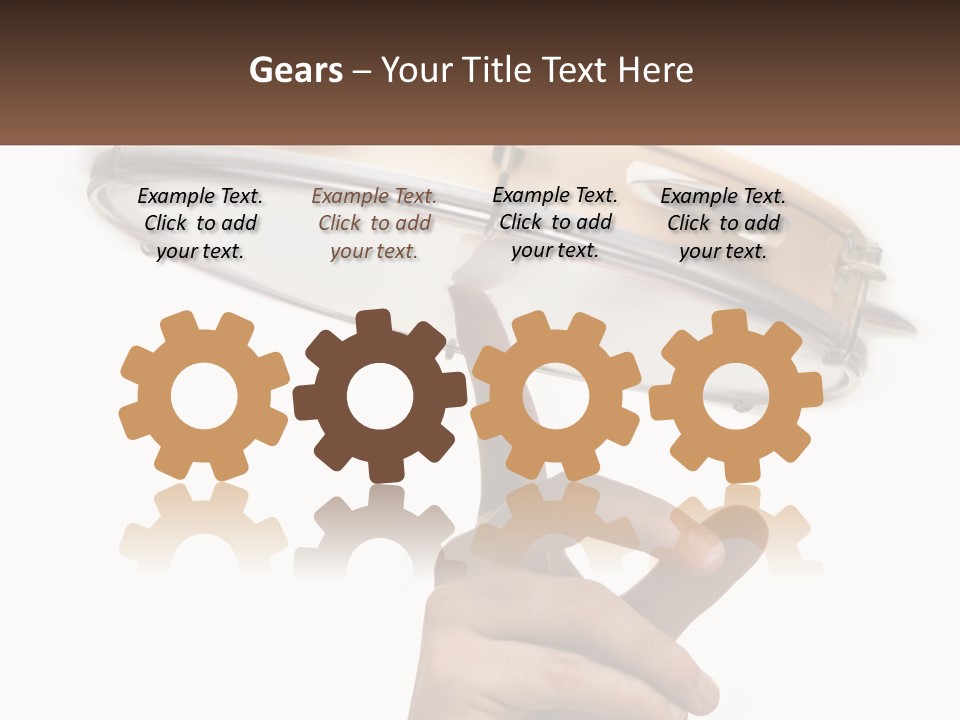 A Person's Hand Is Pointing At A Drum PowerPoint Template