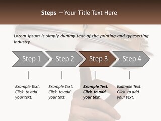 A Person's Hand Is Pointing At A Drum PowerPoint Template