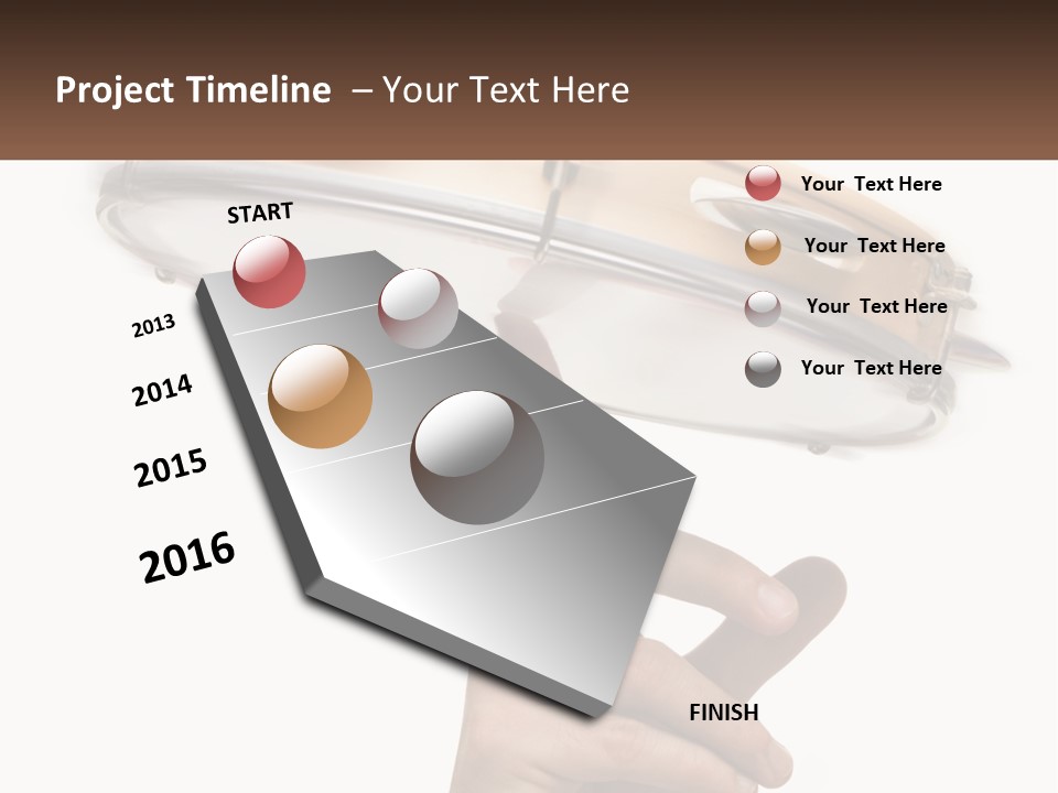 A Person's Hand Is Pointing At A Drum PowerPoint Template