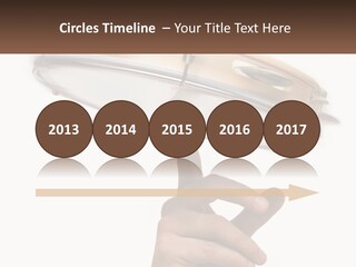 A Person's Hand Is Pointing At A Drum PowerPoint Template