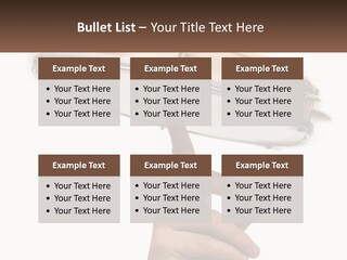 A Person's Hand Is Pointing At A Drum PowerPoint Template