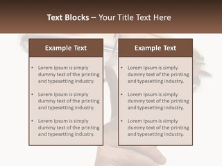 A Person's Hand Is Pointing At A Drum PowerPoint Template