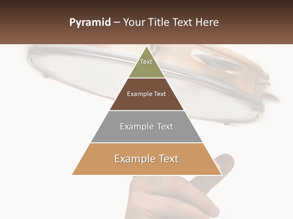 A Person's Hand Is Pointing At A Drum PowerPoint Template