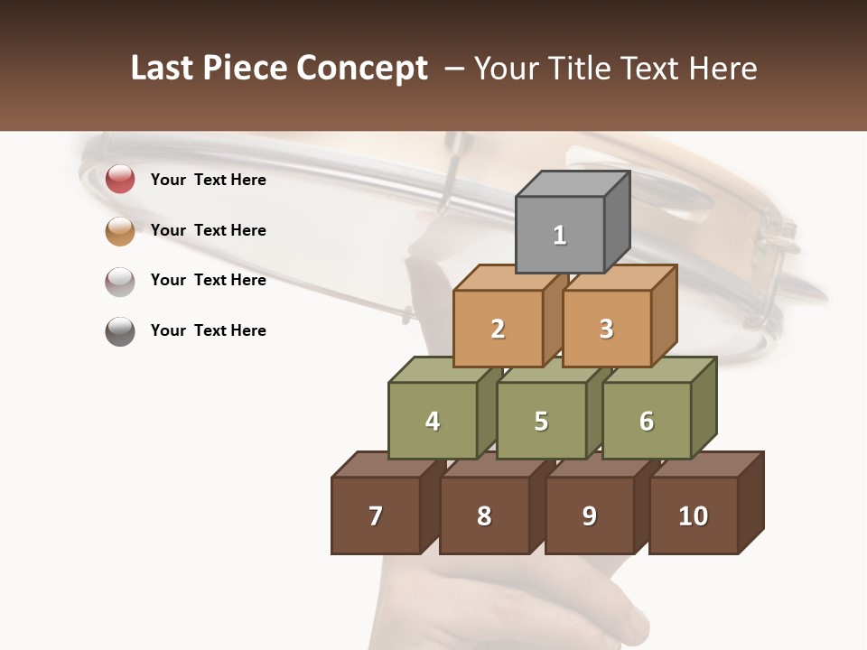 A Person's Hand Is Pointing At A Drum PowerPoint Template