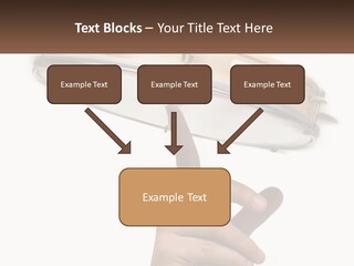 A Person's Hand Is Pointing At A Drum PowerPoint Template