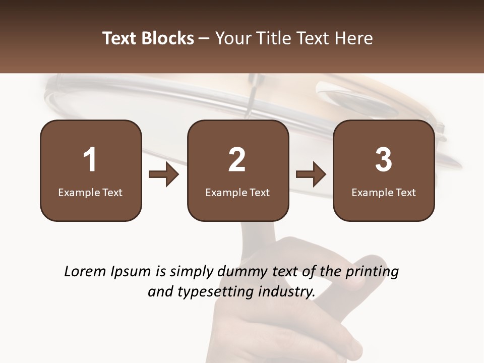 A Person's Hand Is Pointing At A Drum PowerPoint Template