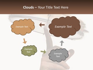 A Person's Hand Is Pointing At A Drum PowerPoint Template