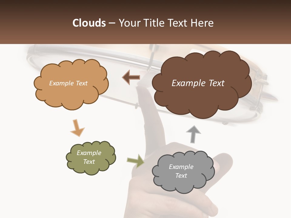 A Person's Hand Is Pointing At A Drum PowerPoint Template