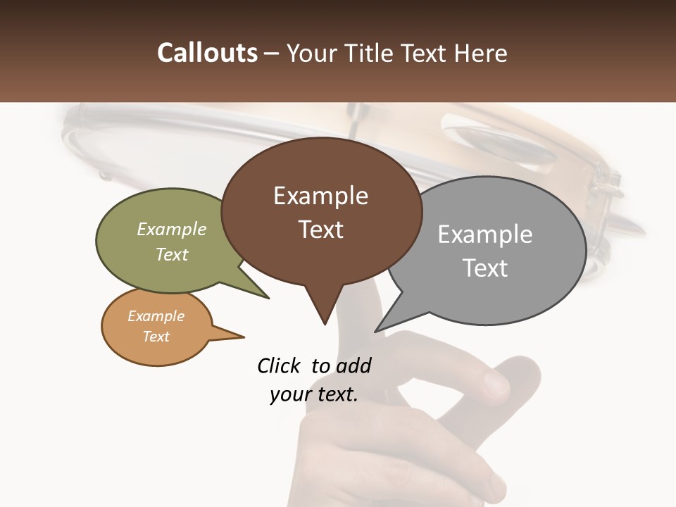 A Person's Hand Is Pointing At A Drum PowerPoint Template