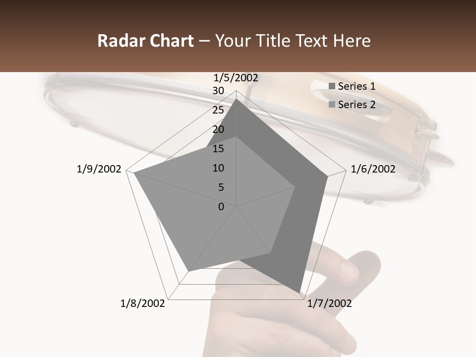 A Person's Hand Is Pointing At A Drum PowerPoint Template
