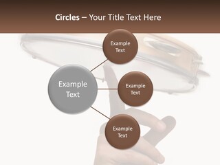 A Person's Hand Is Pointing At A Drum PowerPoint Template