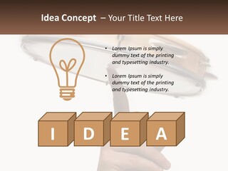 A Person's Hand Is Pointing At A Drum PowerPoint Template