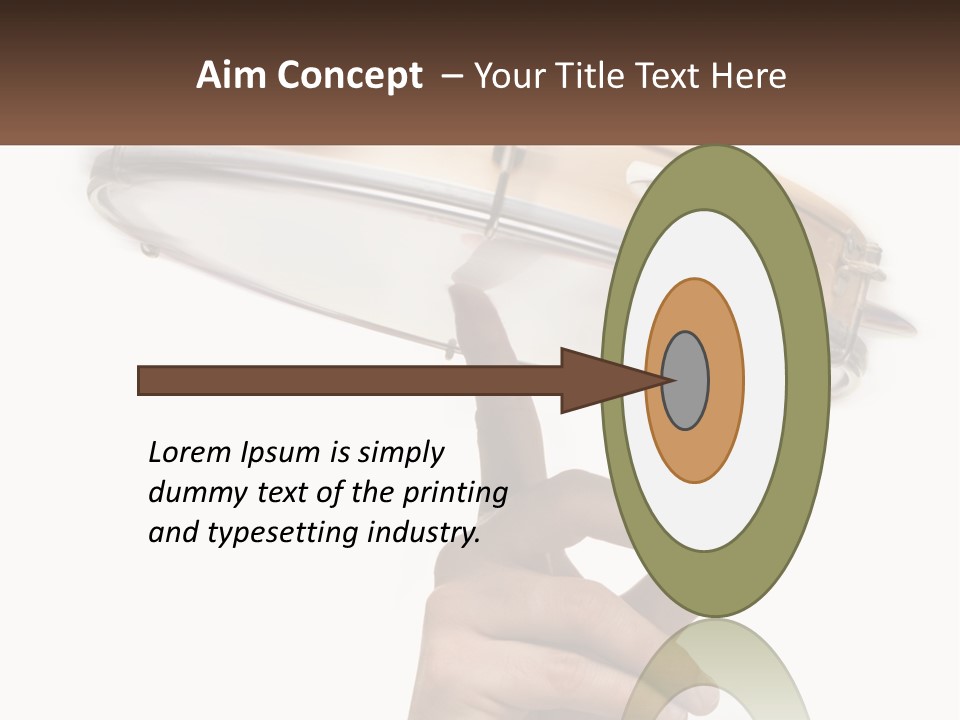 A Person's Hand Is Pointing At A Drum PowerPoint Template