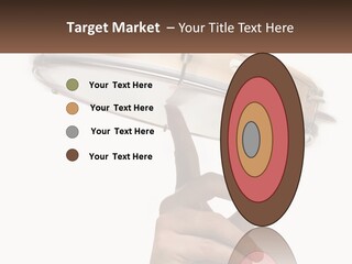 A Person's Hand Is Pointing At A Drum PowerPoint Template