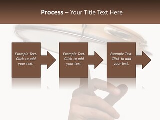 A Person's Hand Is Pointing At A Drum PowerPoint Template