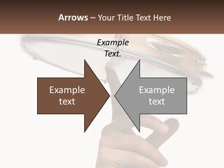 A Person's Hand Is Pointing At A Drum PowerPoint Template
