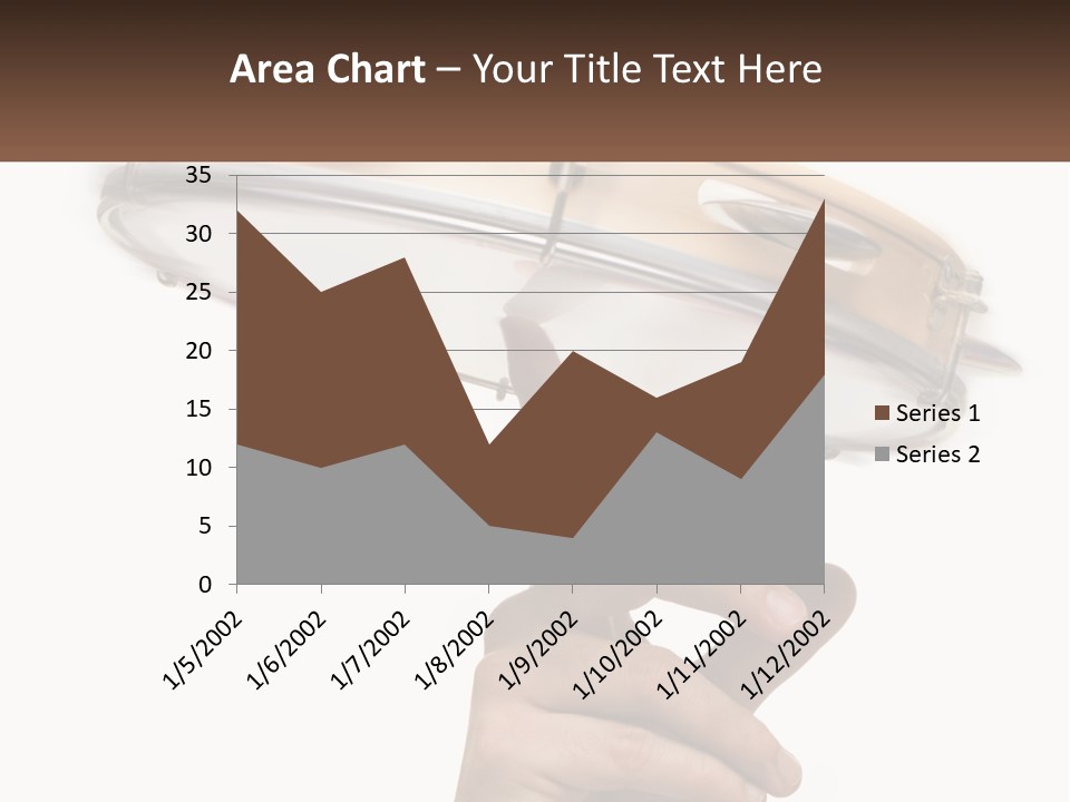 A Person's Hand Is Pointing At A Drum PowerPoint Template