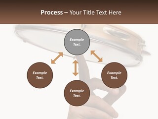 A Person's Hand Is Pointing At A Drum PowerPoint Template