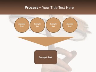 A Person's Hand Is Pointing At A Drum PowerPoint Template