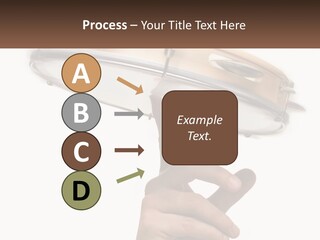 A Person's Hand Is Pointing At A Drum PowerPoint Template
