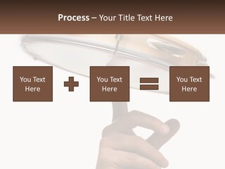 A Person's Hand Is Pointing At A Drum PowerPoint Template
