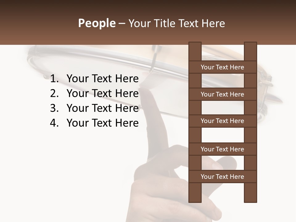 A Person's Hand Is Pointing At A Drum PowerPoint Template