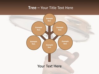 A Person's Hand Is Pointing At A Drum PowerPoint Template