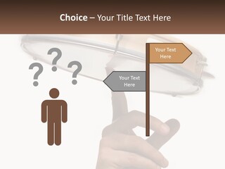 A Person's Hand Is Pointing At A Drum PowerPoint Template