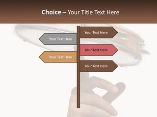 A Person's Hand Is Pointing At A Drum PowerPoint Template