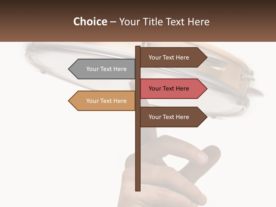 A Person's Hand Is Pointing At A Drum PowerPoint Template