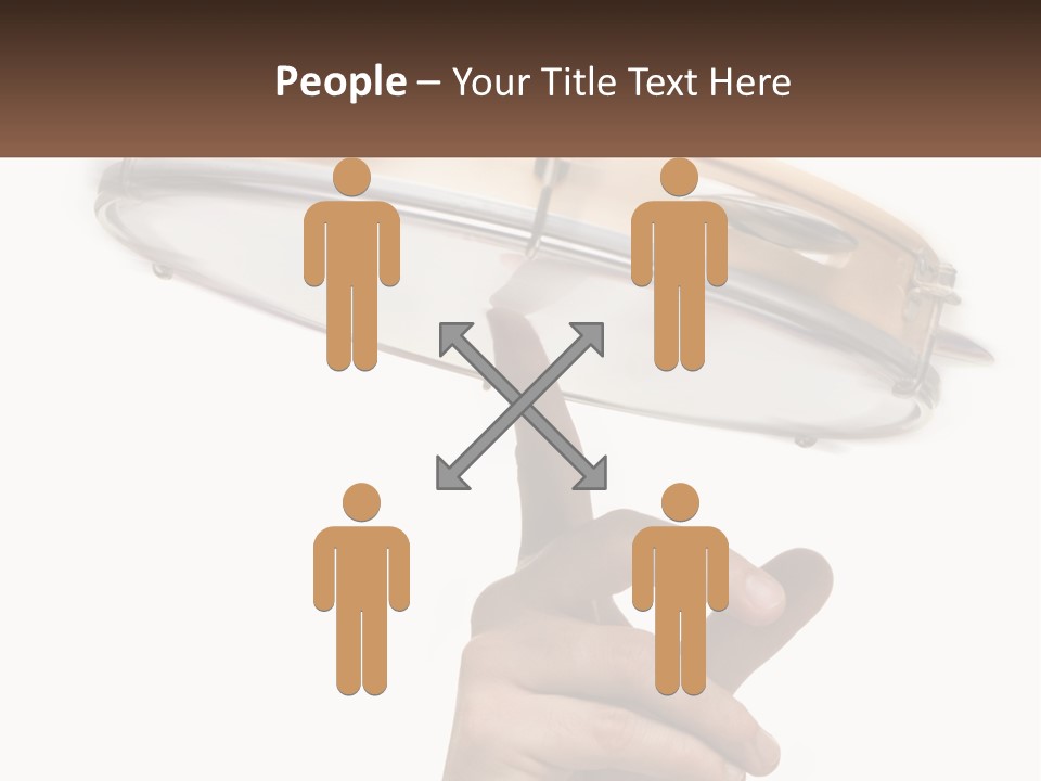 A Person's Hand Is Pointing At A Drum PowerPoint Template
