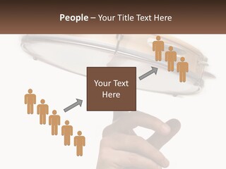 A Person's Hand Is Pointing At A Drum PowerPoint Template