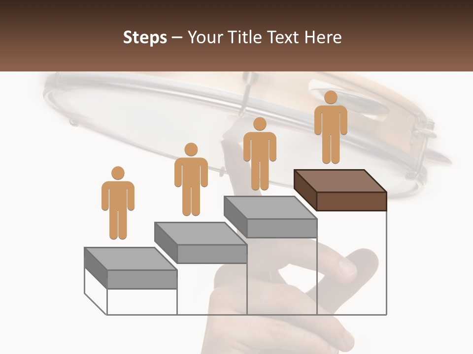 A Person's Hand Is Pointing At A Drum PowerPoint Template