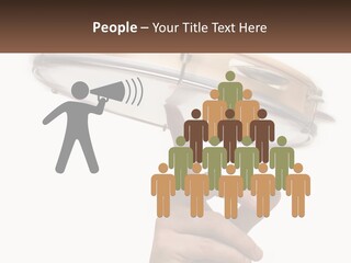 A Person's Hand Is Pointing At A Drum PowerPoint Template