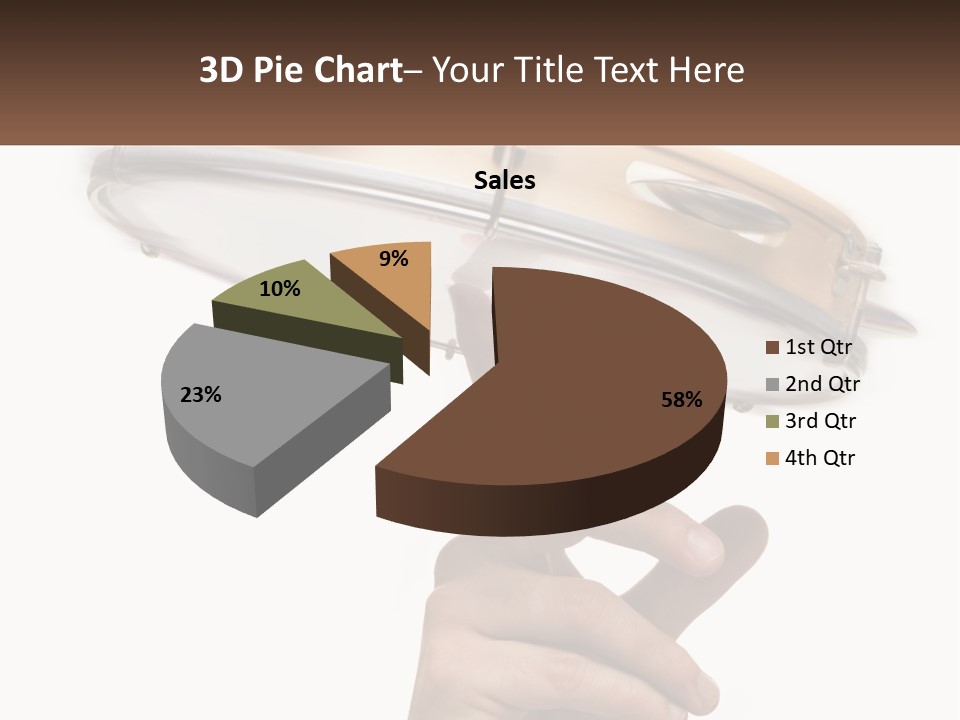 A Person's Hand Is Pointing At A Drum PowerPoint Template