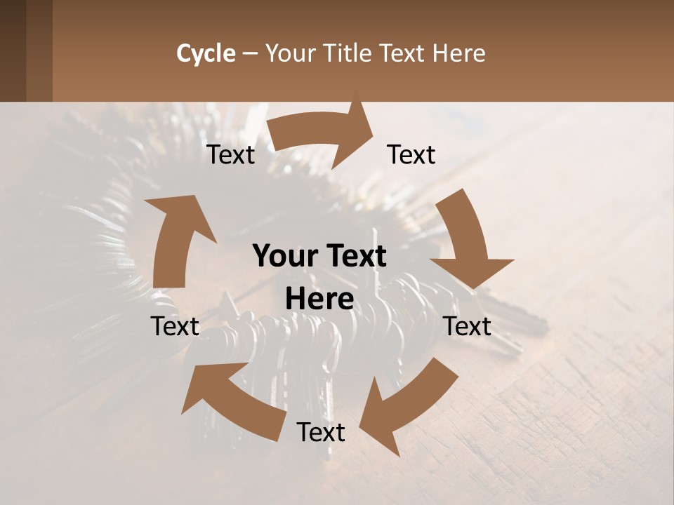 A Bunch Of Keys Arranged In A Circle On A Table PowerPoint Template