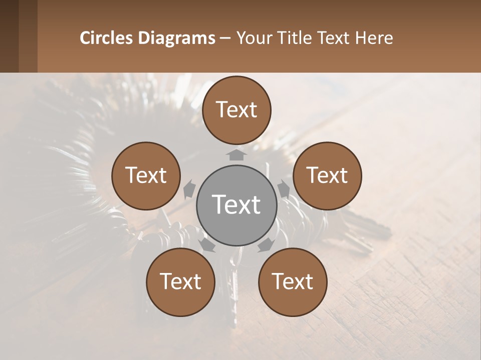 A Bunch Of Keys Arranged In A Circle On A Table PowerPoint Template