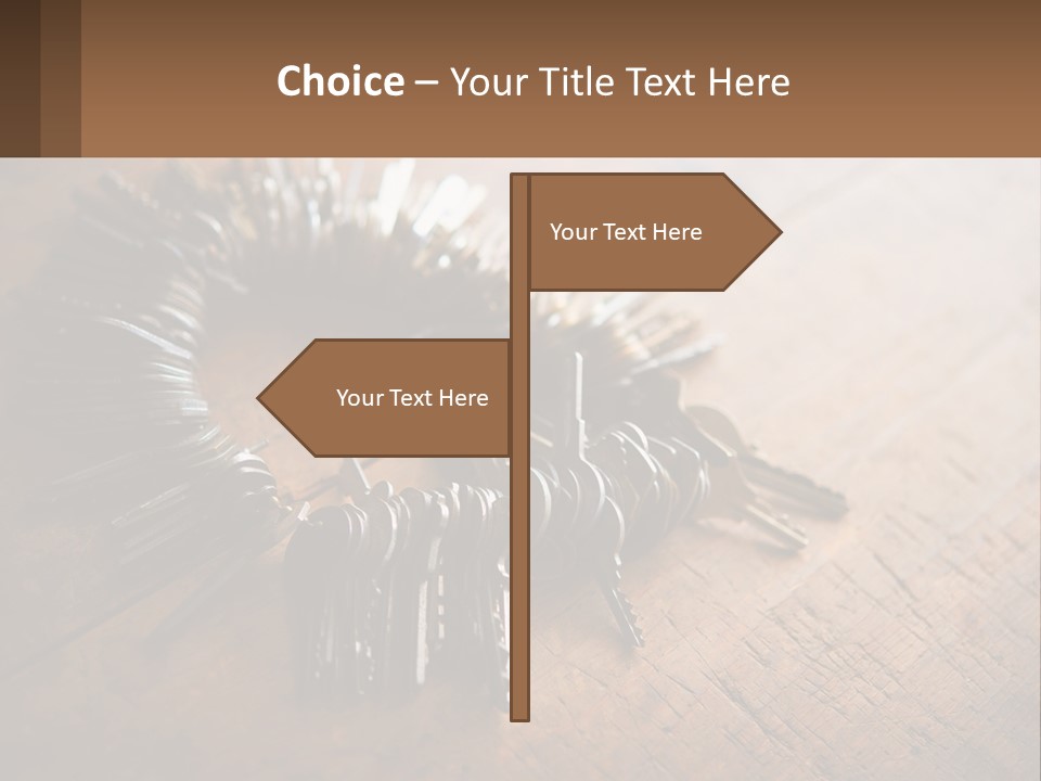 A Bunch Of Keys Arranged In A Circle On A Table PowerPoint Template