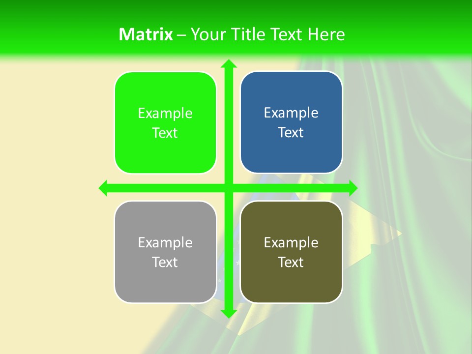 A Green And Yellow Background With The Flag Of Brazil PowerPoint Template