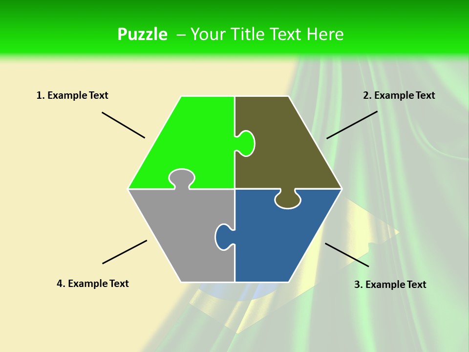 A Green And Yellow Background With The Flag Of Brazil PowerPoint Template