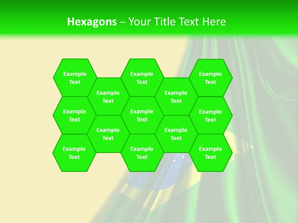 A Green And Yellow Background With The Flag Of Brazil PowerPoint Template