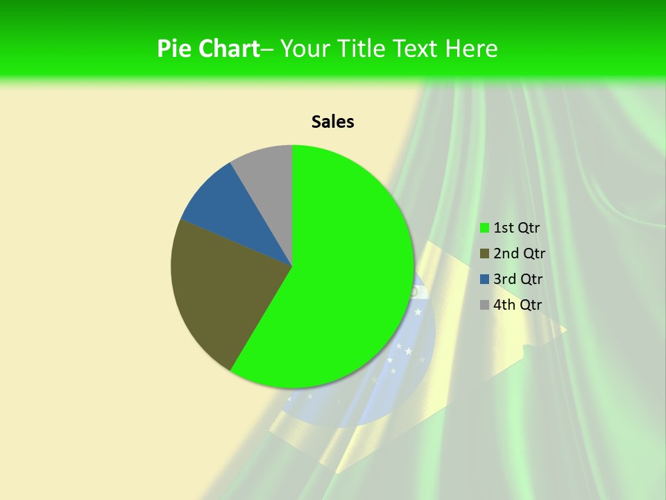 A Green And Yellow Background With The Flag Of Brazil PowerPoint Template