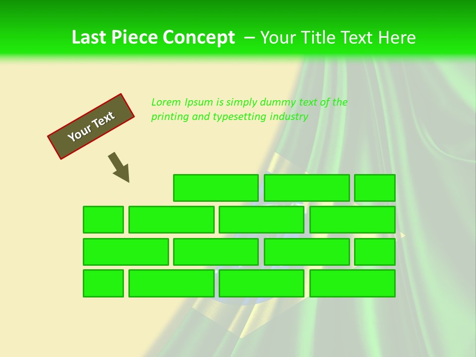 A Green And Yellow Background With The Flag Of Brazil PowerPoint Template