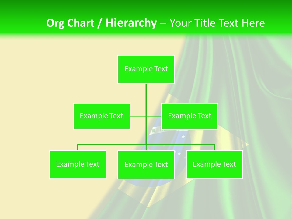A Green And Yellow Background With The Flag Of Brazil PowerPoint Template