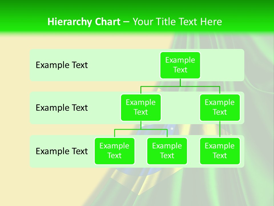 A Green And Yellow Background With The Flag Of Brazil PowerPoint Template
