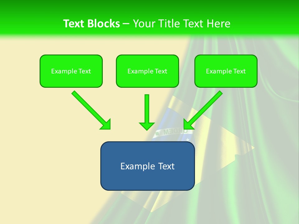 A Green And Yellow Background With The Flag Of Brazil PowerPoint Template