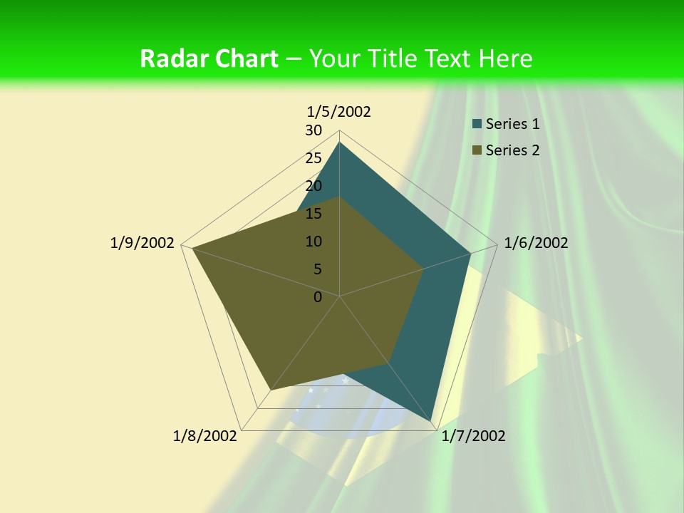 A Green And Yellow Background With The Flag Of Brazil PowerPoint Template