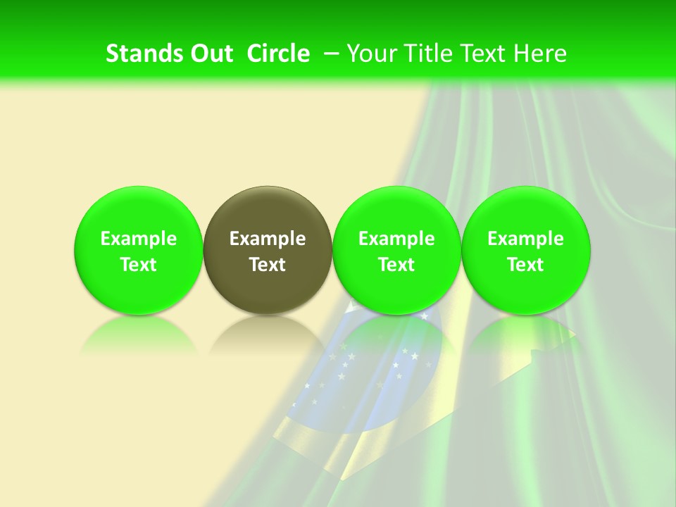 A Green And Yellow Background With The Flag Of Brazil PowerPoint Template