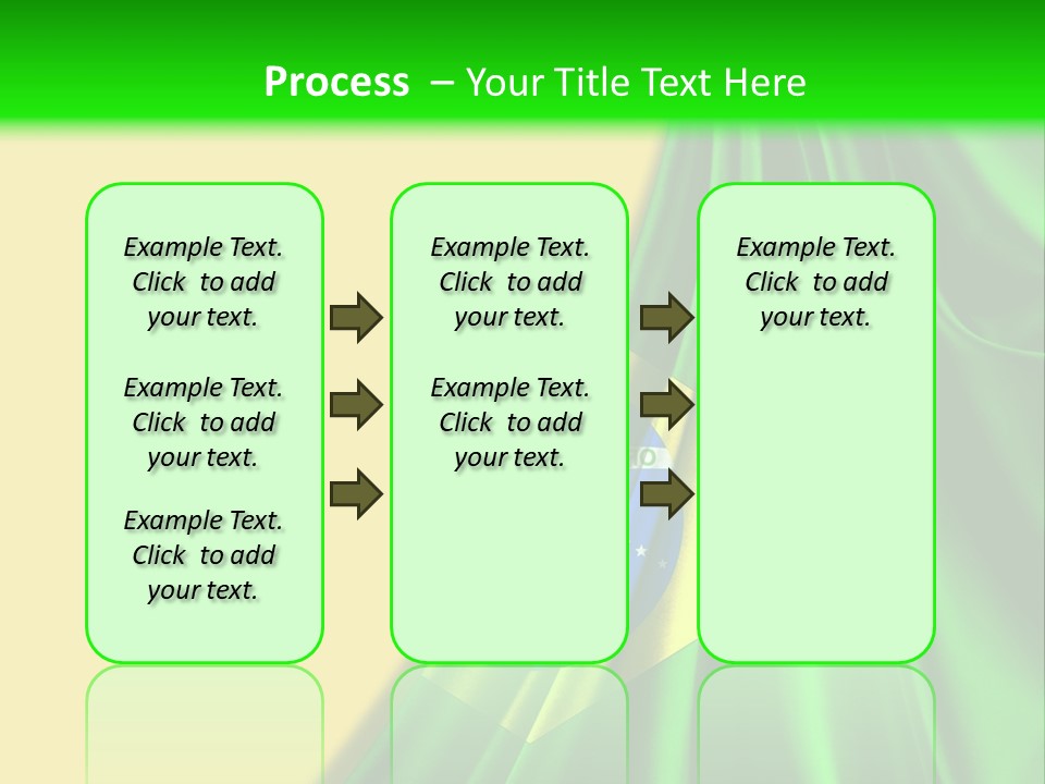 A Green And Yellow Background With The Flag Of Brazil PowerPoint Template