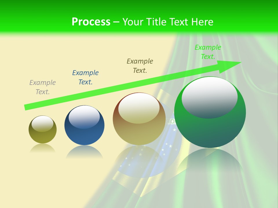 A Green And Yellow Background With The Flag Of Brazil PowerPoint Template